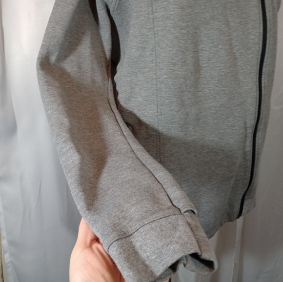 Nike Women Side Zip Hoodie, Gray, Fleece Waist Drawstring, Logo, Pockets, L - Picture 10 of 16